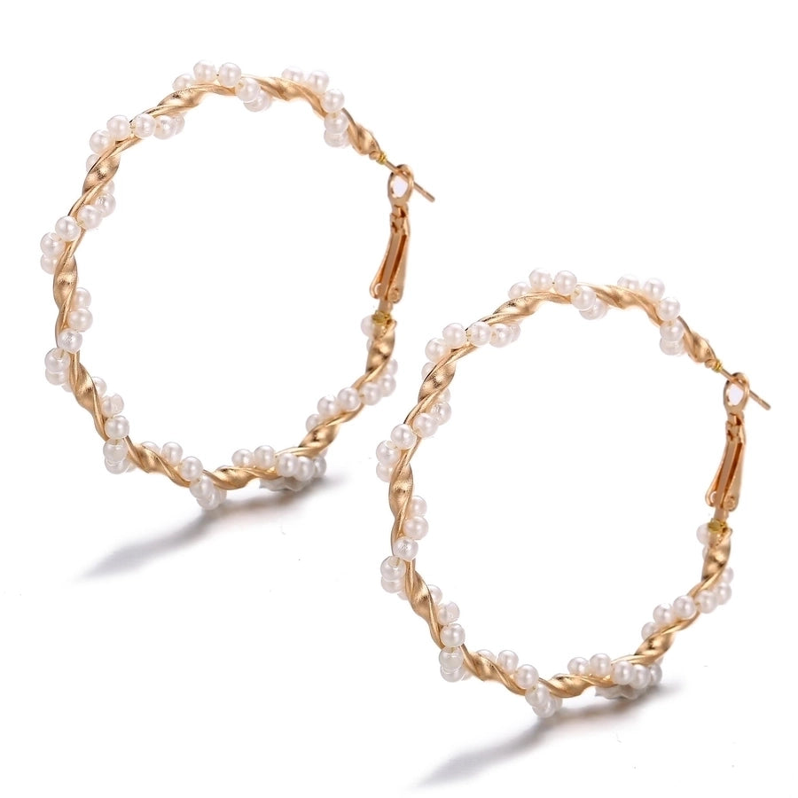 Regal Hoop Pearl Earrings