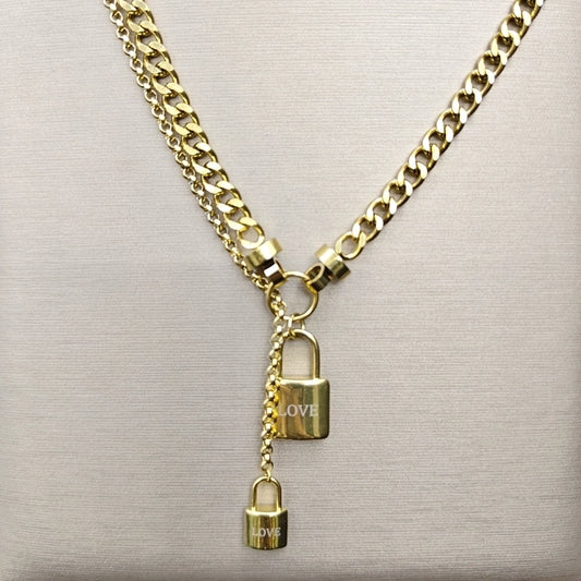 Pavé Lock Necklace