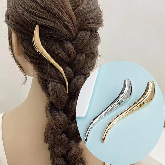 Curved Plated Hair Clips