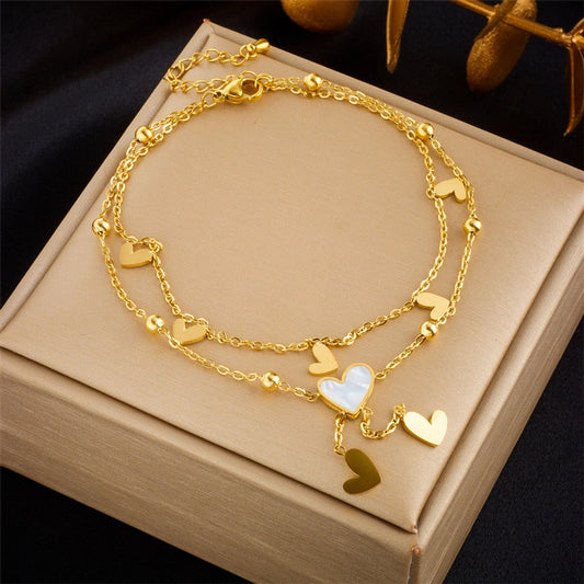 Madison Heart Charm Anklet