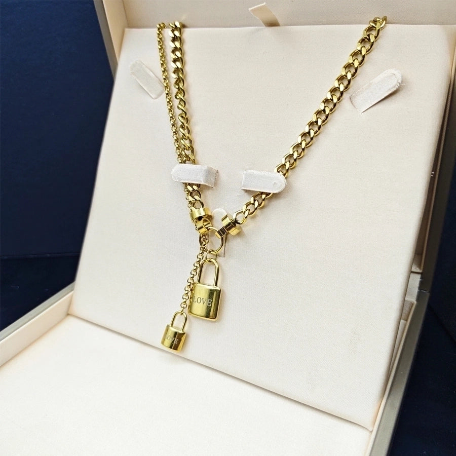 Pavé Lock Necklace