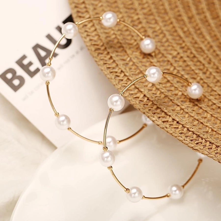 Regal Hoop Pearl Earrings