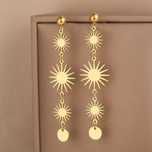 Golden Sun Drop Earrings