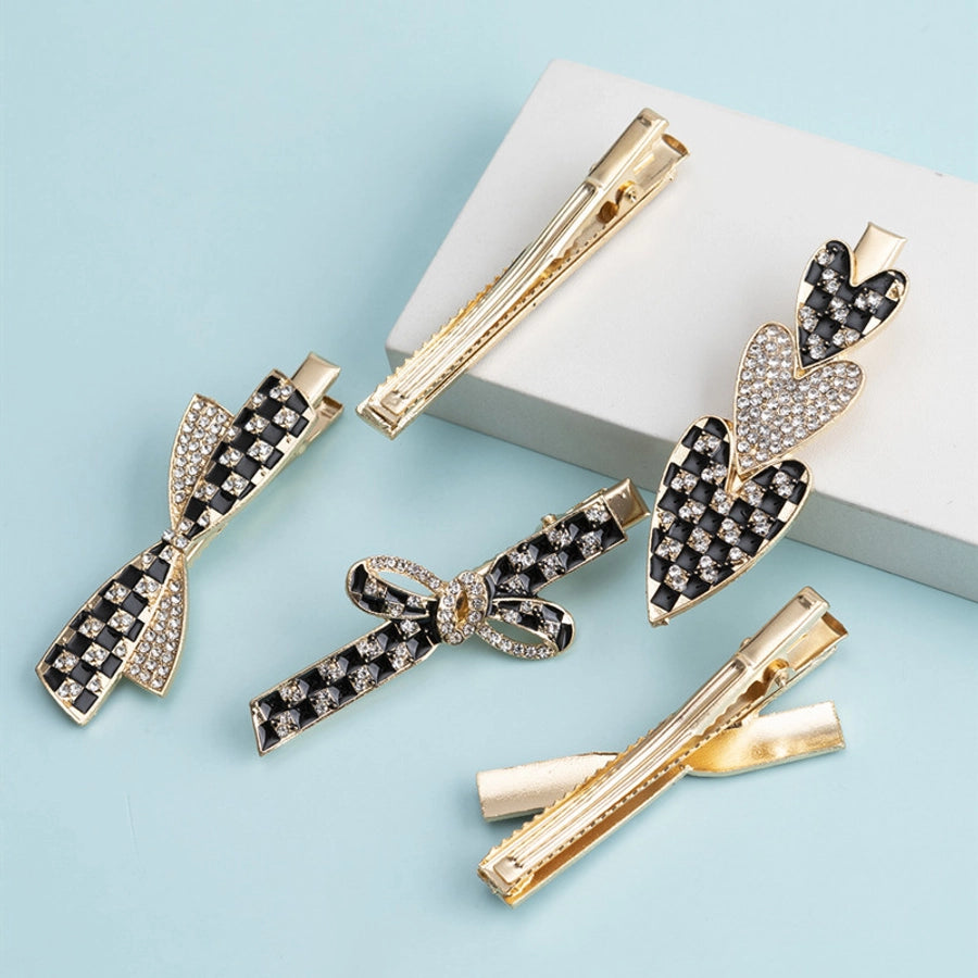 Lattice Rhinestone Hair Clips